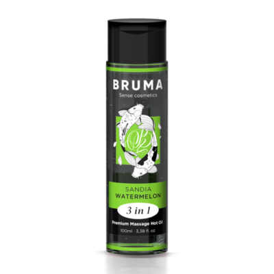 BRUMA - HUILE DE MASSAGE PREMIUM EFFET CHALEUR SAVEUR DE PASTÈQUE 3 EN 1 - 100 ML -