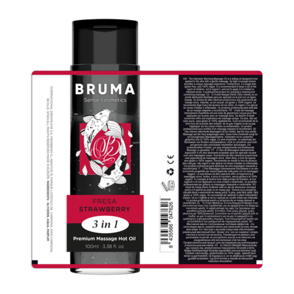 BRUMA - HUILE DE MASSAGE PREMIUM EFFET CHALEUR SAVEUR FRAISE 3 EN 1 - 100 ML - – Image 6