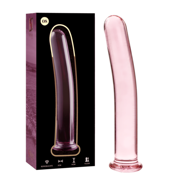 NEBULA SERIES BY IBIZA - MODÈLE 8 GODE EN VERRE BOROSILICATE ROSE 14.5 CM -O- 2 CM - – Image 2