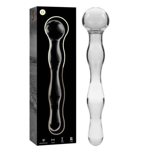 NEBULA SERIES BY IBIZA - MODÈLE 13 GODE EN VERRE BOROSILICATE CLAIR 18 CM -O- 3.5 CM - – Image 2