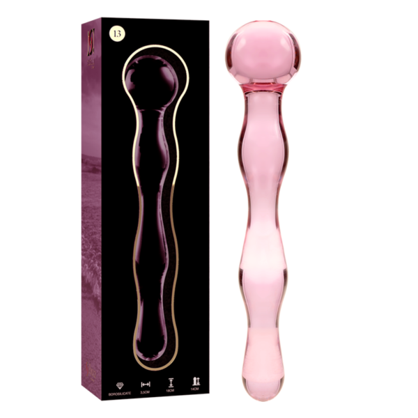 NEBULA SERIES BY IBIZA - MODÈLE 13 GODE EN VERRE BOROSILICATE ROSE 18 CM -O- 3.5 CM - – Image 2