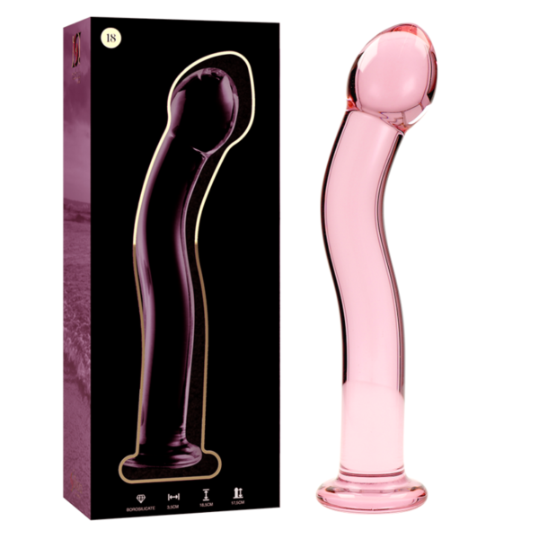 NEBULA SERIES BY IBIZA - MODÈLE 18 GODE EN VERRE BOROSILICATE ROSE 18.5 CM -O- 3.5 CM - – Image 2