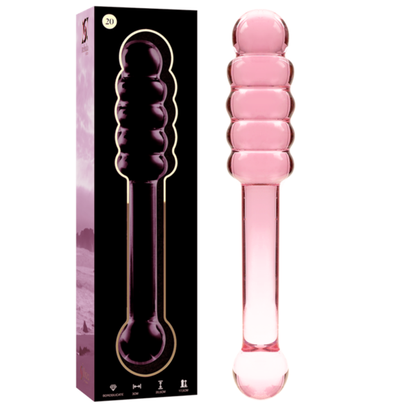 NEBULA SERIES BY IBIZA - MODÈLE 20 GODE EN VERRE BOROSILICATE ROSE 20.5 CM -O- 3 CM - – Image 2
