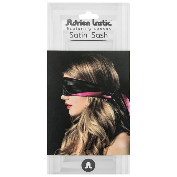 ADRIEN LASTIC - BANDAGE RÉVERSIBLE SATIN ROSE/NOIR - – Image 2