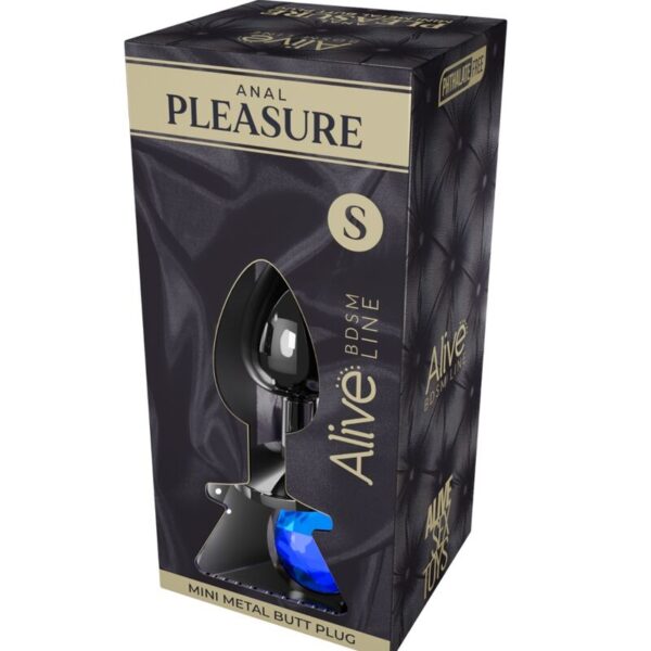 ALIVE - MINI PLUG DE PLAISIR ANAL MÉTAL BLEU TAILLE S - – Image 2
