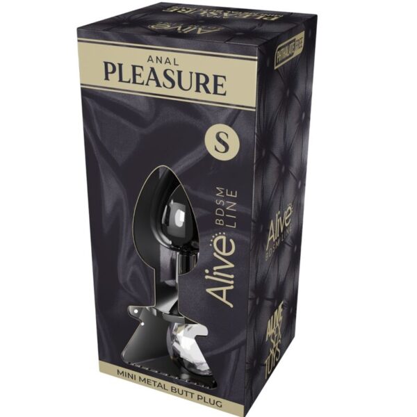 ALIVE - MINI PLUG DE PLAISIR ANAL MÉTAL BLANC TAILLE S - – Image 2