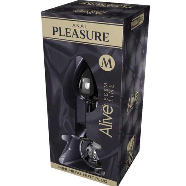ALIVE - MINI PLUG DE PLAISIR ANAL MÉTAL NOIR TAILLE M - – Image 2