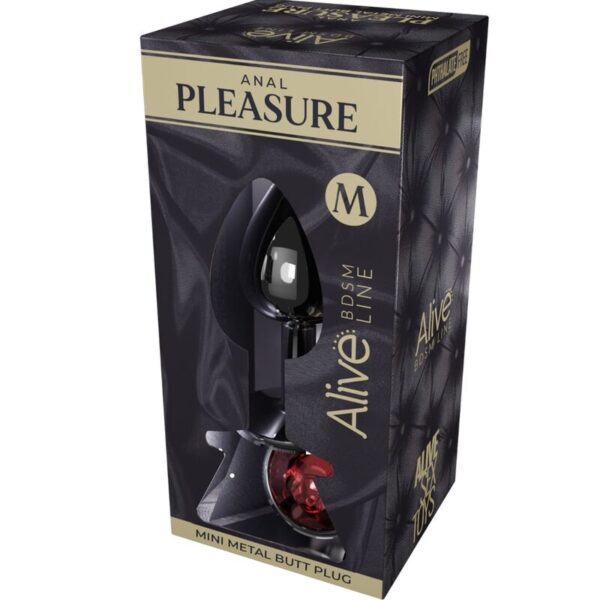 ALIVE - MINI PLUG DE PLAISIR ANAL MÉTAL ROUGE TAILLE M - – Image 2