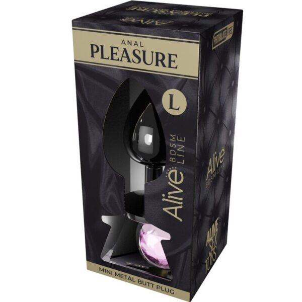 ALIVE - MINI PLUG DE PLAISIR ANAL MÉTAL ROSE TAILLE L - – Image 2