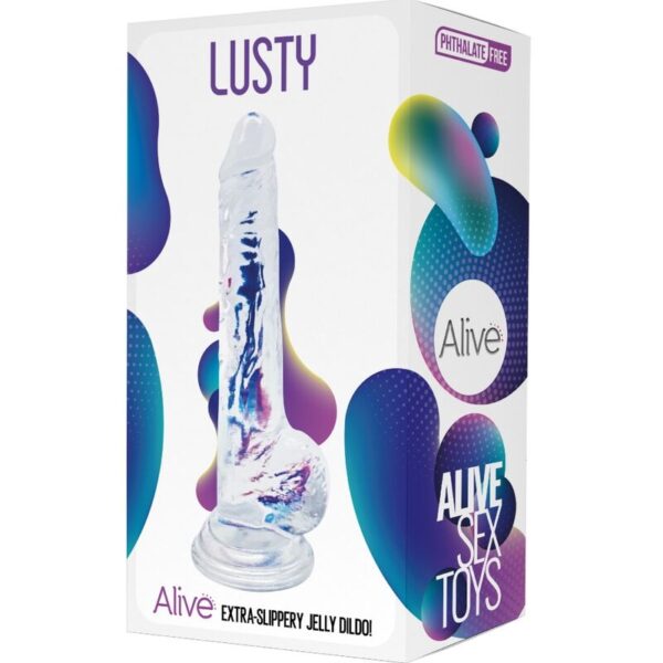 ALIVE - PÉNIS RÉALISTE LUSTY TRANSPARENT 18 CM - – Image 2