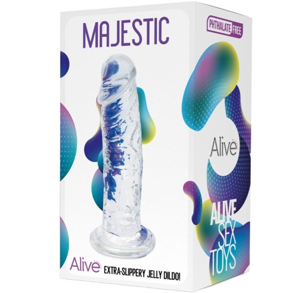 ALIVE - PÉNIS RÉALISTE MAJESTIC TRANSPARENT 14,7 CM - – Image 2