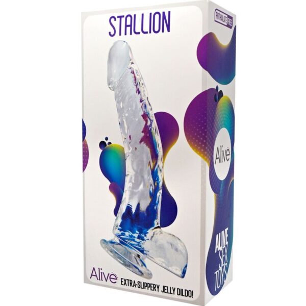 ALIVE - PÉNIS RÉALISTE D'ÉTALON TRANSPARENT 22 CM - – Image 2