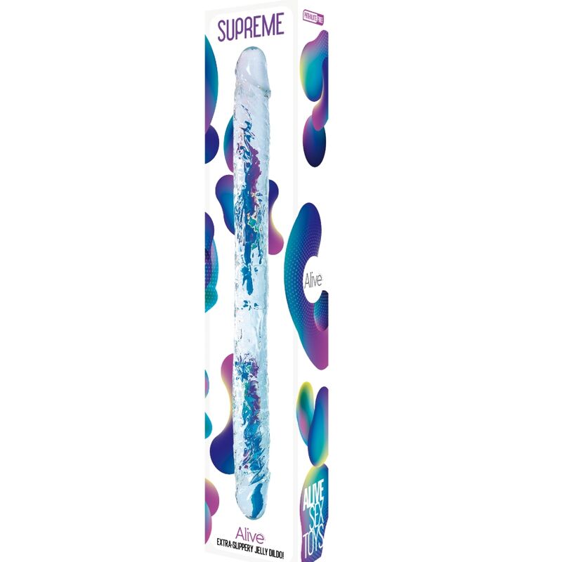 ALIVE - PÉNIS RÉALISTE SUPRÊME TRANSPARENT 38,5 CM - – Image 2