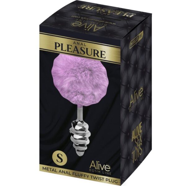 ALIVE - PLUG DE PLAISIR ANAL SPIRAL MÉTAL FLUFFY VIOLET TAILLE S - – Image 4