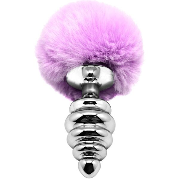ALIVE - PLUG DE PLAISIR ANAL SPIRAL MÉTAL FLUFFY VIOLET TAILLE S - – Image 2
