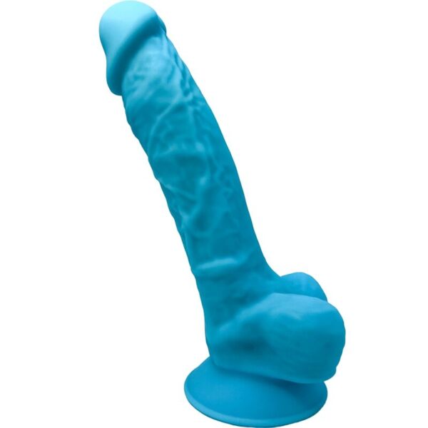 SILEXD - MODÈLE 1 PÉNIS RÉALISTE PREMIUM SILEXPAN SILICONE BLEU 17.5 CM -