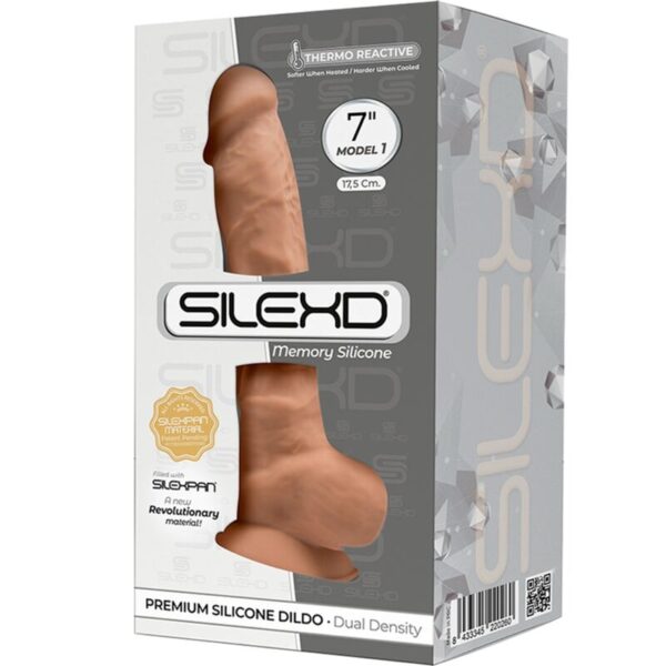 SILEXD - MODÈLE 1 PÉNIS RÉALISTE PREMIUM SILEXPAN SILICONE CARAMEL 17.5 CM - – Image 3