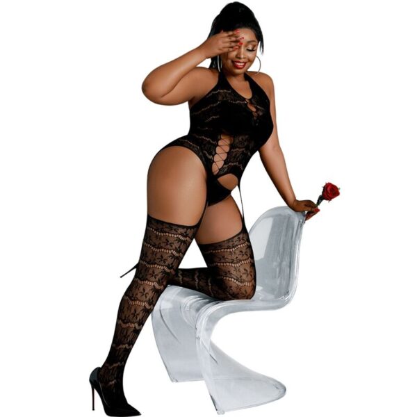 MOONLIGHT - BODYSTOCKING MODÈLE 2 NOIR GRANDE TAILLE -