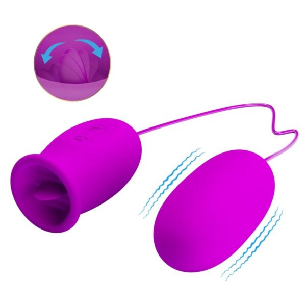 PRETTY LOVE - VIBRATEUR RECHARGEABLE DAISY DUAL EGG VIOLET - – Image 3