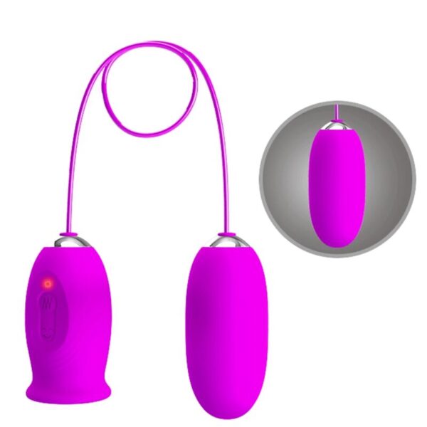 PRETTY LOVE - VIBRATEUR RECHARGEABLE DAISY DUAL EGG VIOLET - – Image 5