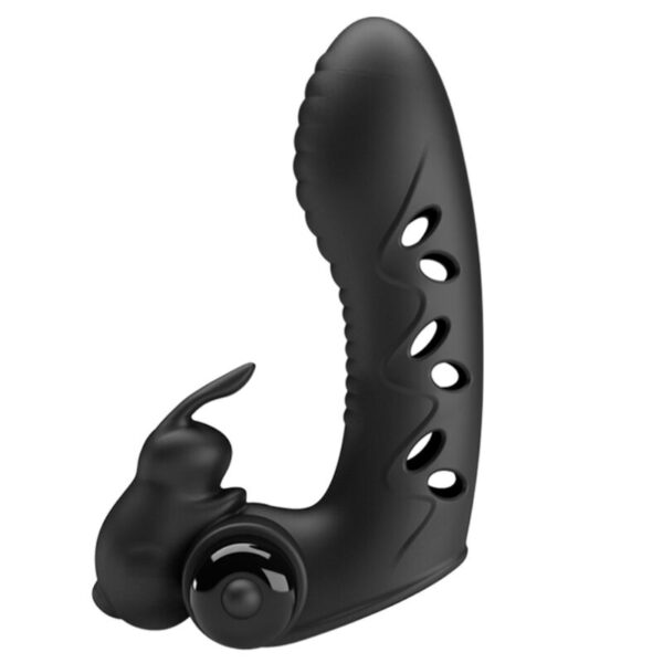 PRETTY LOVE - COUVERCLE DE DOIGT VIBRATEUR LAPIN NOIR VANCE -