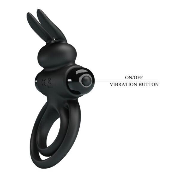 PRETTY LOVE - ANNEAU DE LAPIN VIBRATOR III POUR PÉNIS NOIR - – Image 7