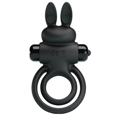 PRETTY LOVE - ANNEAU DE LAPIN VIBRATOR III POUR PÉNIS NOIR -