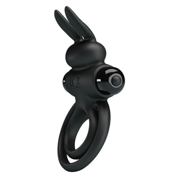 PRETTY LOVE - ANNEAU DE LAPIN VIBRATOR III POUR PÉNIS NOIR - – Image 3
