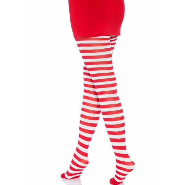 LEG AVENUE - COLLANTS  RAYURES BLANC/ROUGE - – Image 3