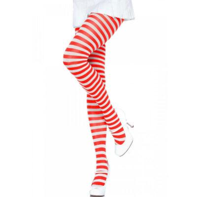 LEG AVENUE - COLLANTS  RAYURES BLANC/ROUGE -