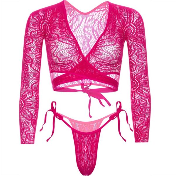 LEG AVENUE - TOP COURT EN DENTELLE AVEC STRING - – Image 6