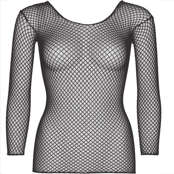 LEG AVENUE - T-SHIRT À MANCHES LONGUES RÉSILLE NOIR - – Image 4