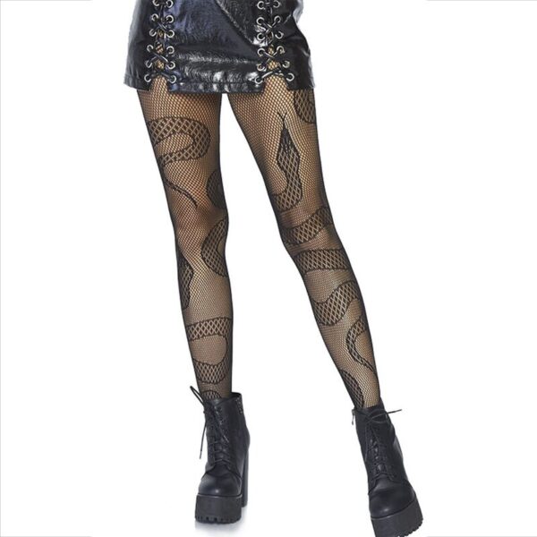 LEG AVENUE - BAS NET SERPENTS NOIR - – Image 3