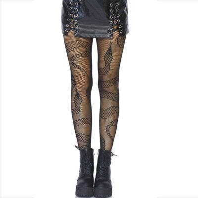 LEG AVENUE - BAS NET SERPENTS NOIR -