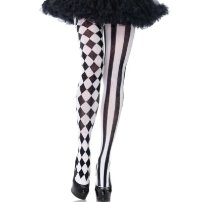 LEG AVENUE - COLLANTS ARLEQUIN NOIR/BLANC -