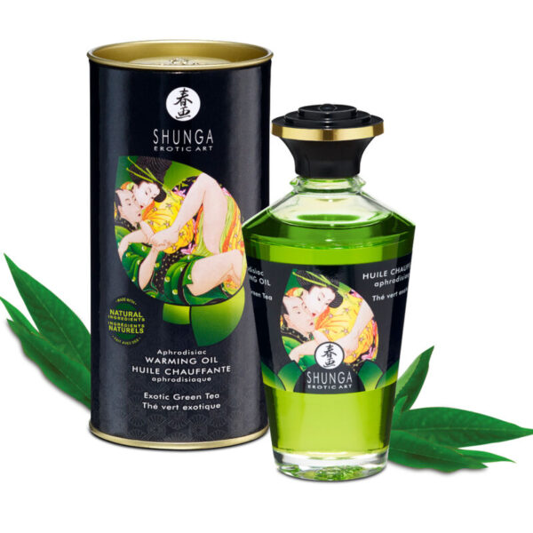 SHUNGA - HUILE DE MASSAGE EFFET CHALEUR AU THÉ VERT BIO 100 ML -