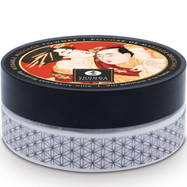 SHUNGA - KIT DE POUDRE DE MASSAGE COMESTIBLE À LA FRAISE - – Image 3