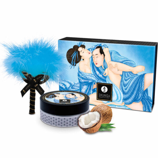 SHUNGA - KIT DE POUDRE DE MASSAGE COMESTIBLE À LA NOIX DE COCO -