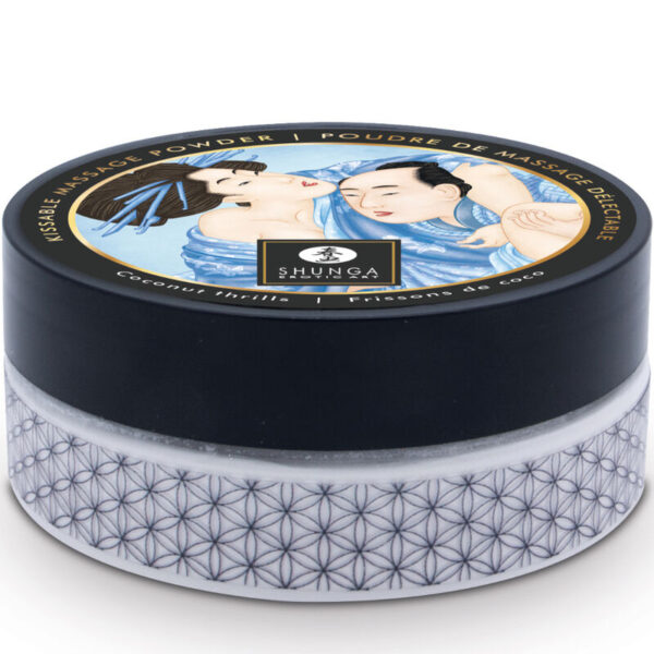 SHUNGA - KIT DE POUDRE DE MASSAGE COMESTIBLE À LA NOIX DE COCO - – Image 2