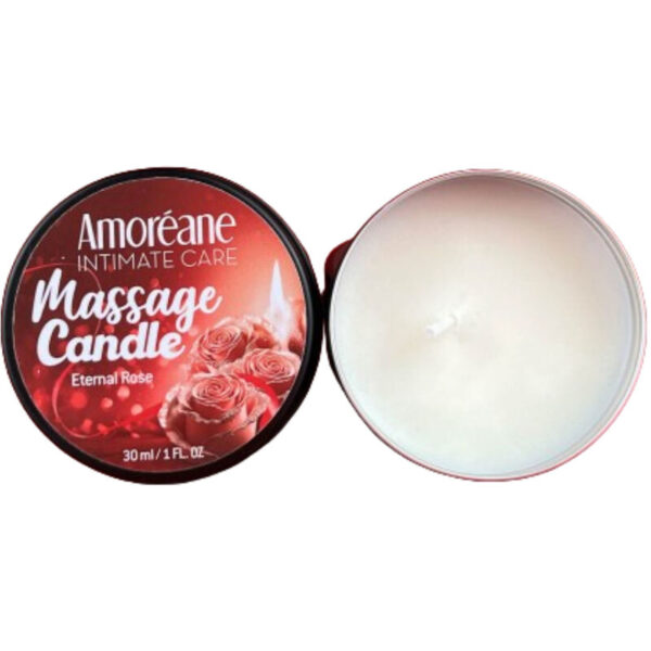 AMOREANE - BOUGIE DE MASSAGE ROSE ÉTERNELLE 30 ML - – Image 2