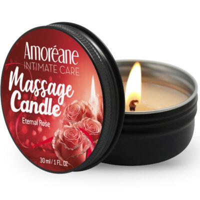 AMOREANE - BOUGIE DE MASSAGE ROSE ÉTERNELLE 30 ML -