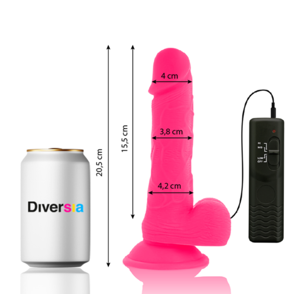 DIVERSIA - DILDO VIBRANT FLEXIBLE ROSE 20.5 CM -O- 4.2 CM - – Image 2