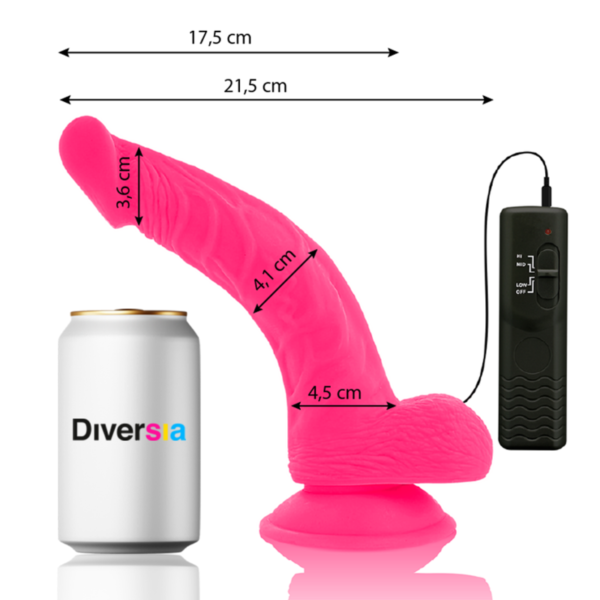 DIVERSIA - DILDO VIBRANT FLEXIBLE ROSE 21.5 CM -O- 4.5 CM - – Image 2
