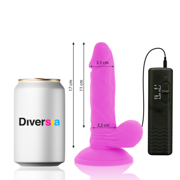 DIVERSIA - DILDO VIBRANT FLEXIBLE VIOLET 17 CM -O- 3.3 CM - – Image 2
