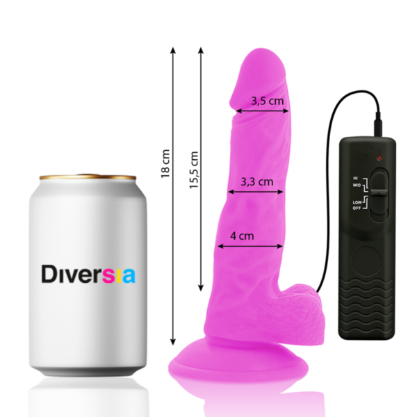 DIVERSIA - DILDO VIBRANT FLEXIBLE VIOLET 18 CM -O- 4 CM - – Image 2