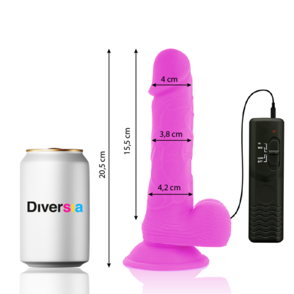 DIVERSIA - DILDO VIBRANT FLEXIBLE VIOLET 20.5 CM -O- 4.2 CM - – Image 2