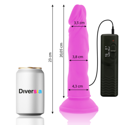 DIVERSIA - DILDO VIBRANT FLEXIBLE VIOLET 23 CM -O- 4.3 CM -