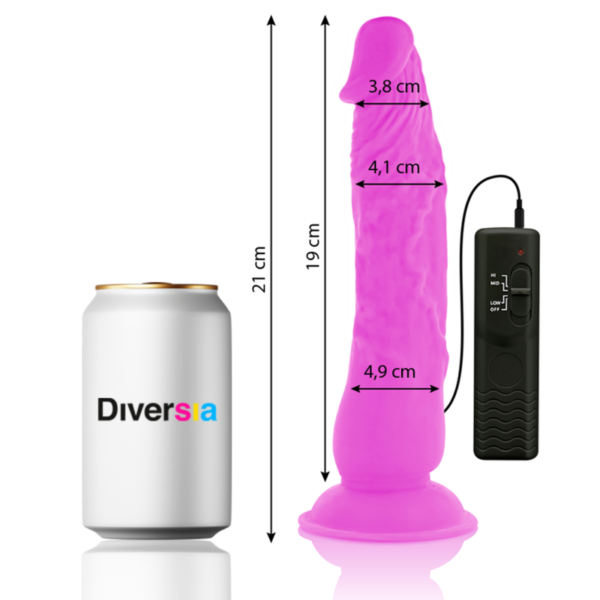 DIVERSIA - DILDO VIBRANT FLEXIBLE VIOLET 21 CM -O- 4.9 CM - – Image 2