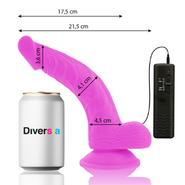 DIVERSIA - DILDO VIBRANT FLEXIBLE VIOLET 21.5 CM -O- 4.5 CM - – Image 2