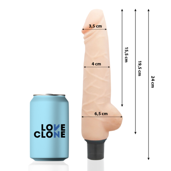 LOVECLONE - VIBRATEUR AUTOLUBRIFIANT HARALD 24 CM -O- 4 CM -